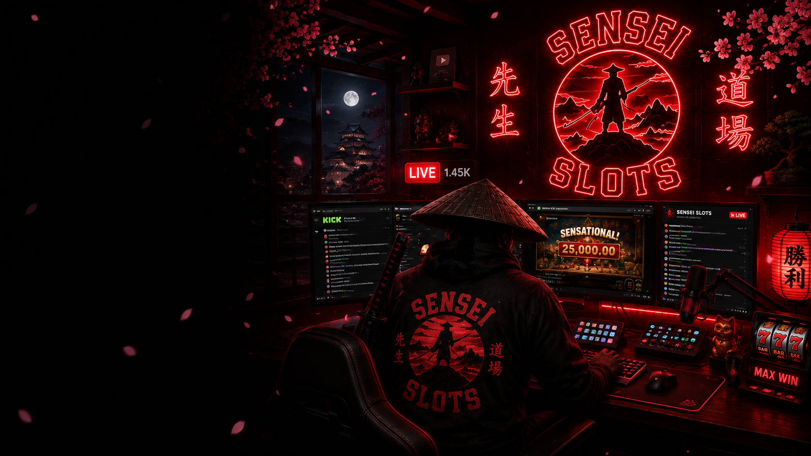 Sensei Slots live streaming room